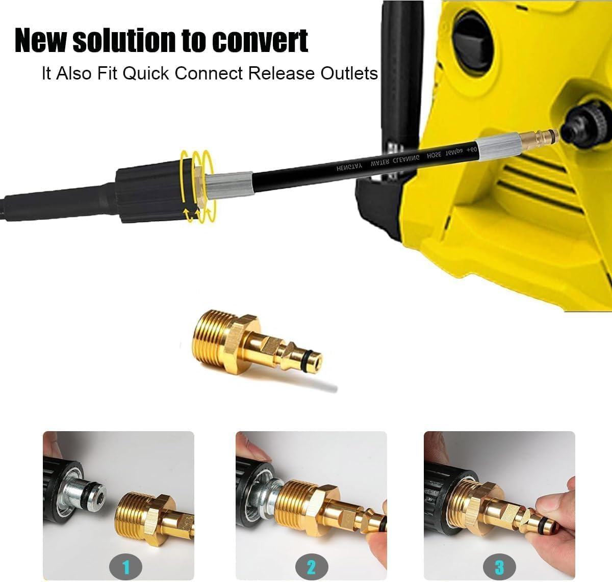 Pressure Washer Hose, High Pressure Extension Hose Pipe Compatible with Karcher K Series K2, K3, K4, K5, K7, High Pressure Washer Replacement Hose, 10M