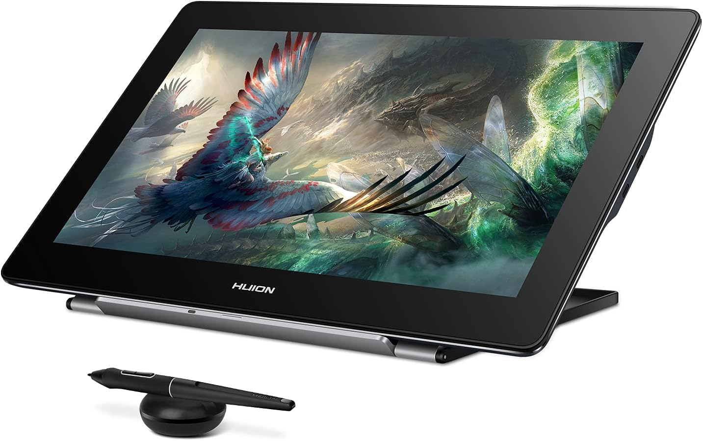 HUION Kamvas Pro 16 plus 4K UHD Graphics Drawing Tablet with Screen Full Laminated 145% Srgb Pen Display with Battery-Free Stylus, 15.6-Inch Drawing Monitor Work with Linux, Windows PC, Mac, Android image number 4