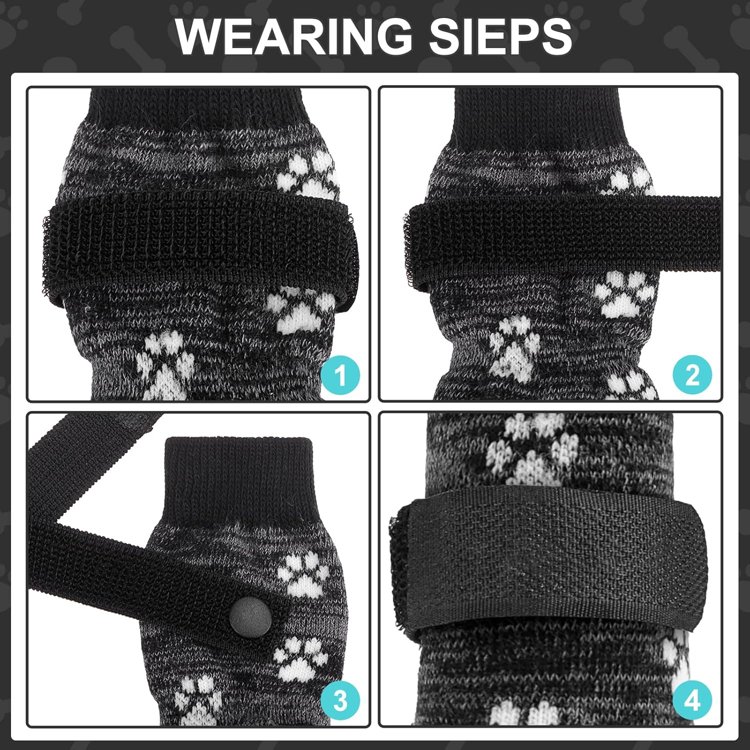 KOOLTAIL anti Slip Dog Socks for Hot/Cold Pavement to Prevent Licking Paws,Booties for Hardwood Floors,Traction Rain Dog Boots&Paw Protectors Shoes with Grip for outside Small Medium Large Senior Dogs image number 5