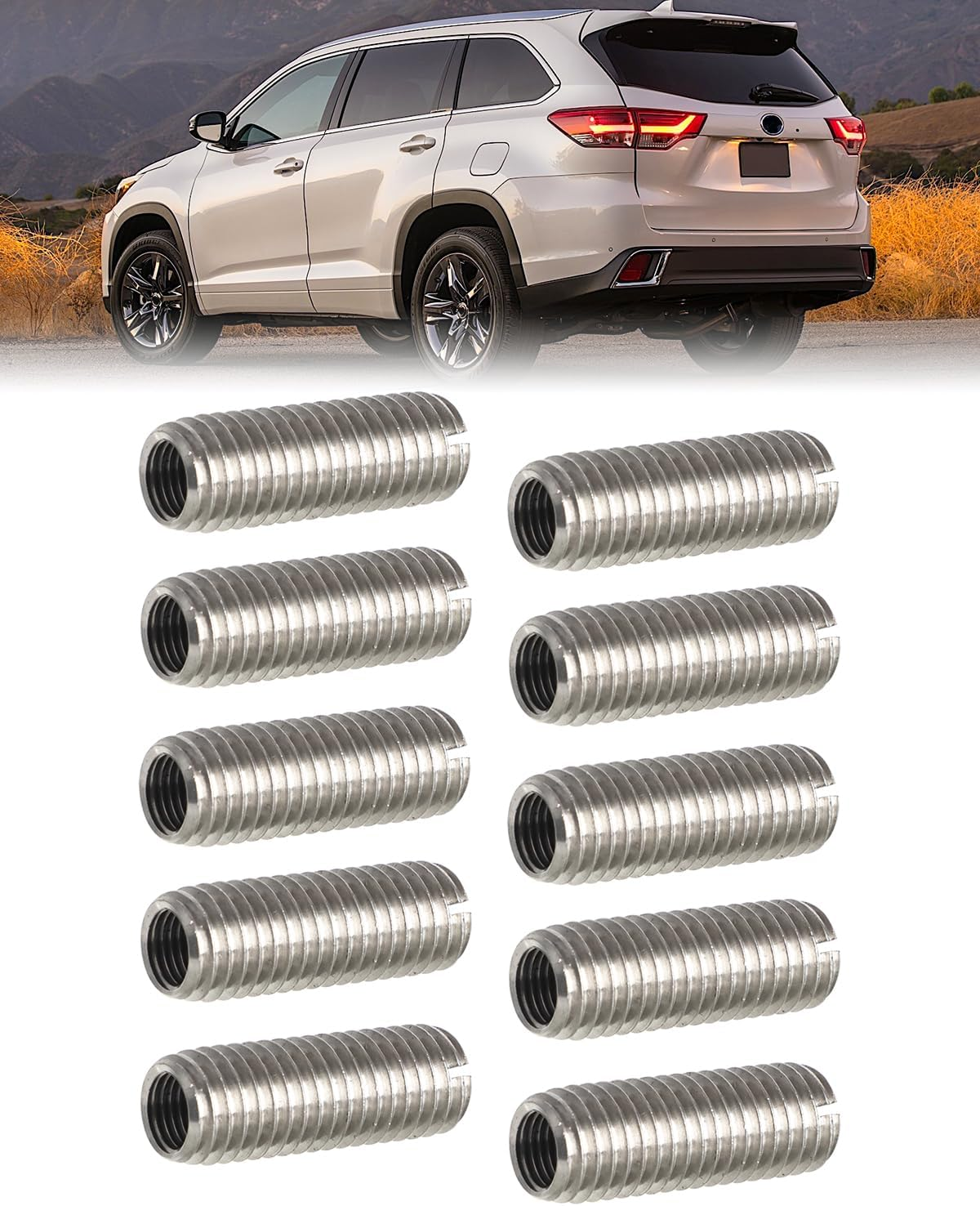 Foruly 10PCS Head Bolt Thread Inserts Kit M11 X 1.5 for Toyota Camry 2002-2013, Solara 2002 2003 2004 2005, RAV4 2004 2005, Highlander 2001-2013 2AZFE Stainless Steel image number 5