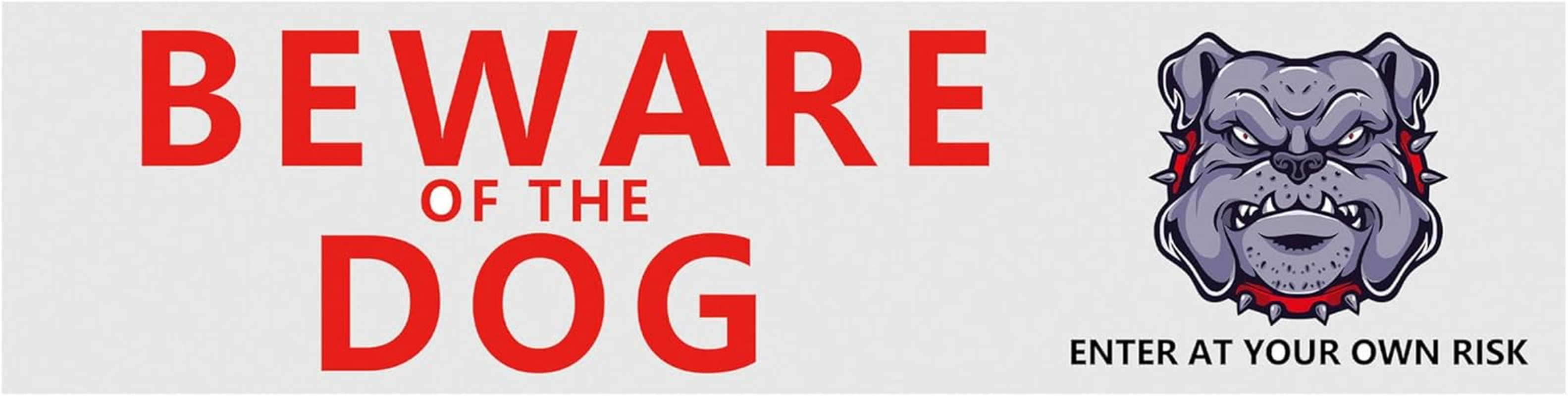 Bweare of the Dog Sign Self Adhesive Plaque Decal Home Sings (50X200Mm) image number 4