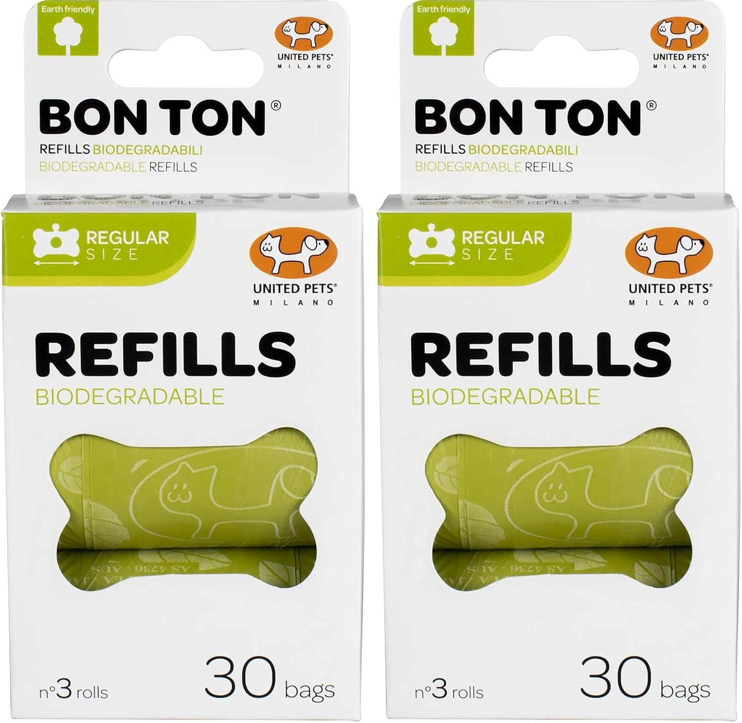 United Pets Dog Travel & Hygiene Compostable Poop Bags Green 3 Rolls image number 3