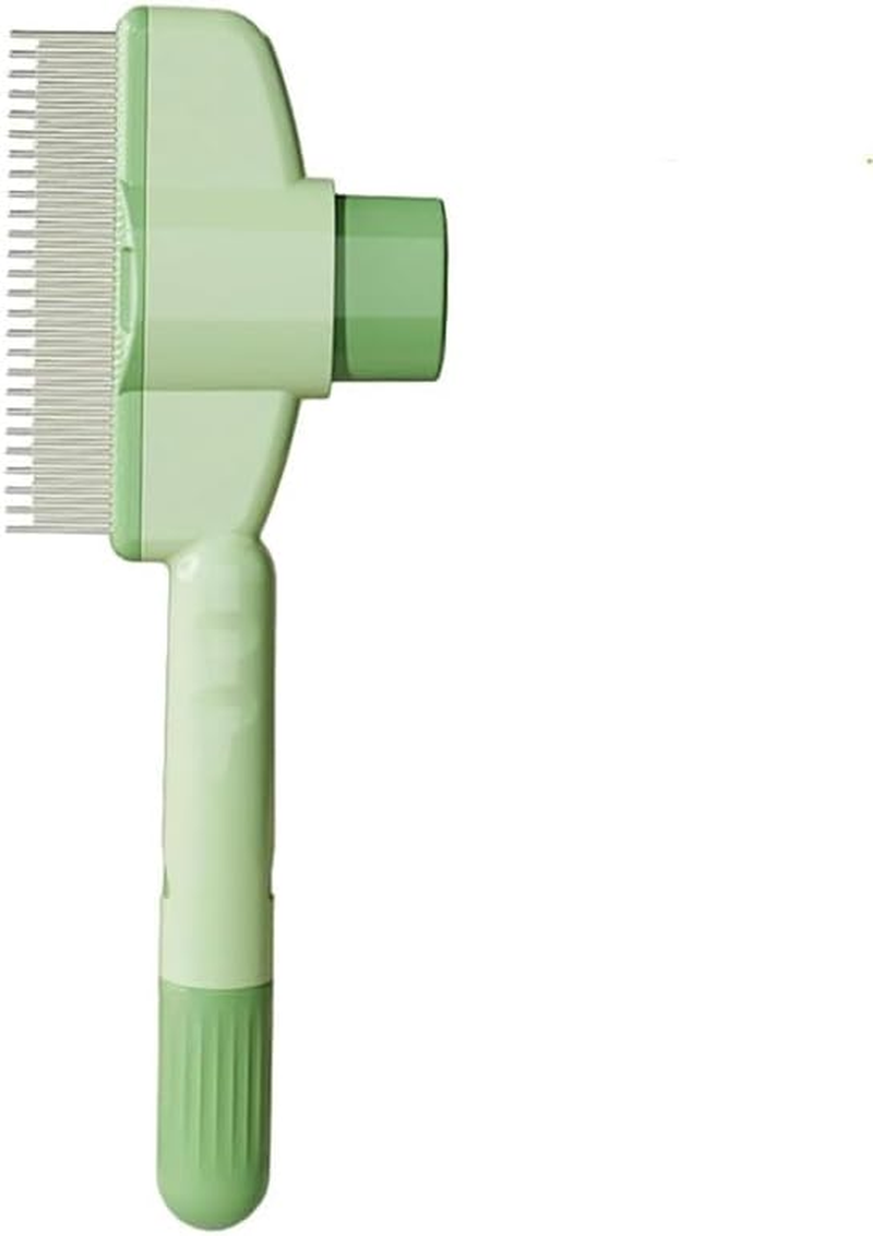 Pet Hair Removal Comb with Release Button, Dog and Cat Grooming Brush for Short and Long Hair, Flea Comb and Shedding Tool for Indoor Pets (Yellow)