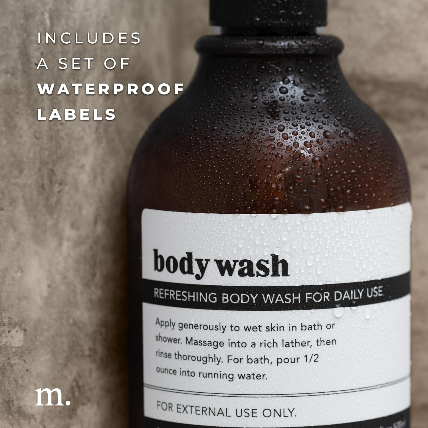 Maisonovo Apothecary Dispenser Bottle for Bathroom and Kitchen - Refillable for Shampoo Lotion Oil Shower Soap Hand Soap and Dish Soap - 3 Plastic Bottles image number 4