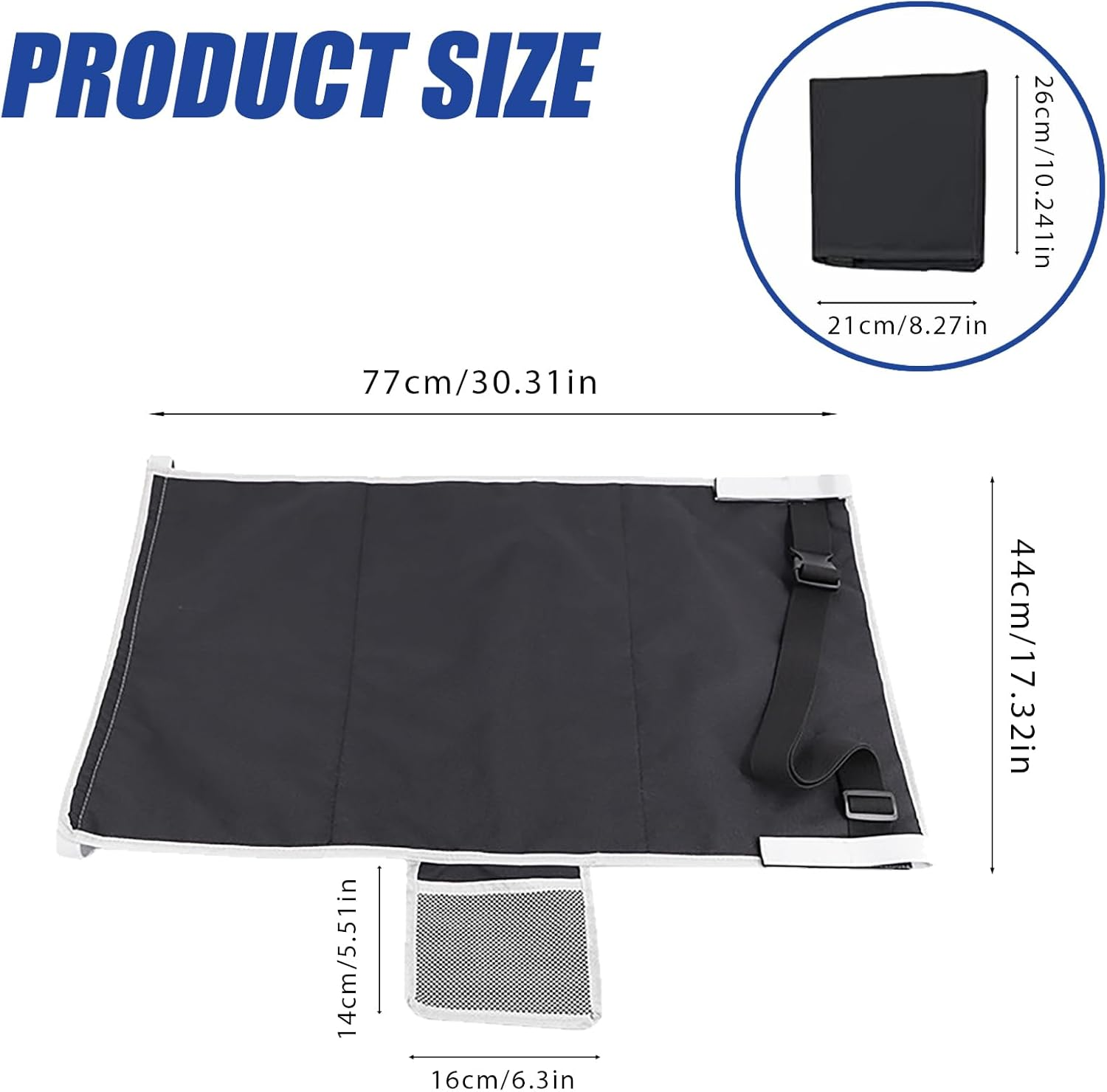 Wzenclave Black Toddler Bed, 30.31 * 17.3In (77 * 44Cm) Airplane Seat Extender Foot Hammock Portable Essential Item for Children'S Airplane Trav image number 6