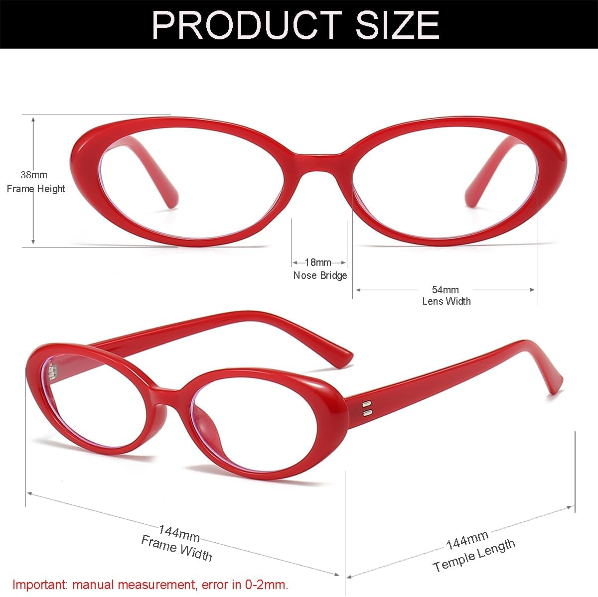 NIDOVIX Oval Frame Clear Lens Glasses for Women Men Classic Vintage Retro Oval Non  Eyeglasses image number 6