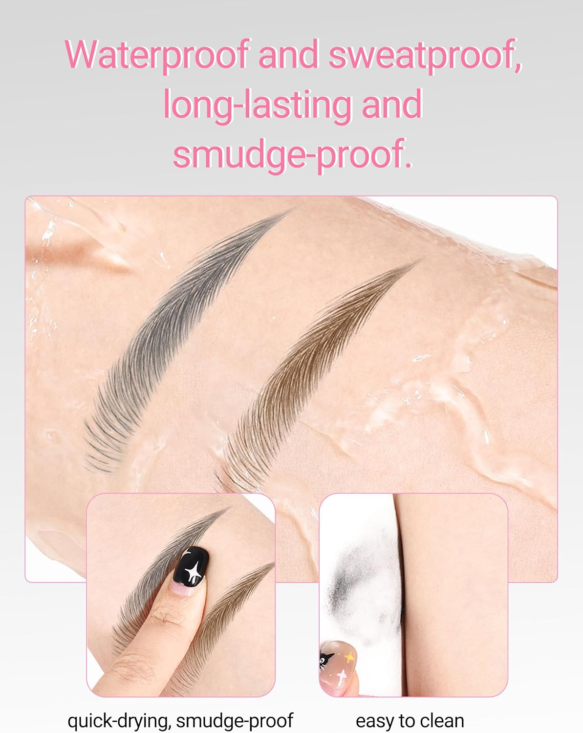 Erinde Waterproof Microblading Eyebrow Pen, Long Lasting Natural Eyebrow Pencil with Ultra-Fine Micro-Fork Tip, Creates Lifelike Hair Strokes, Smudge Proof Liquid Eye Brow Pen for Women Makeup 02# image number 4