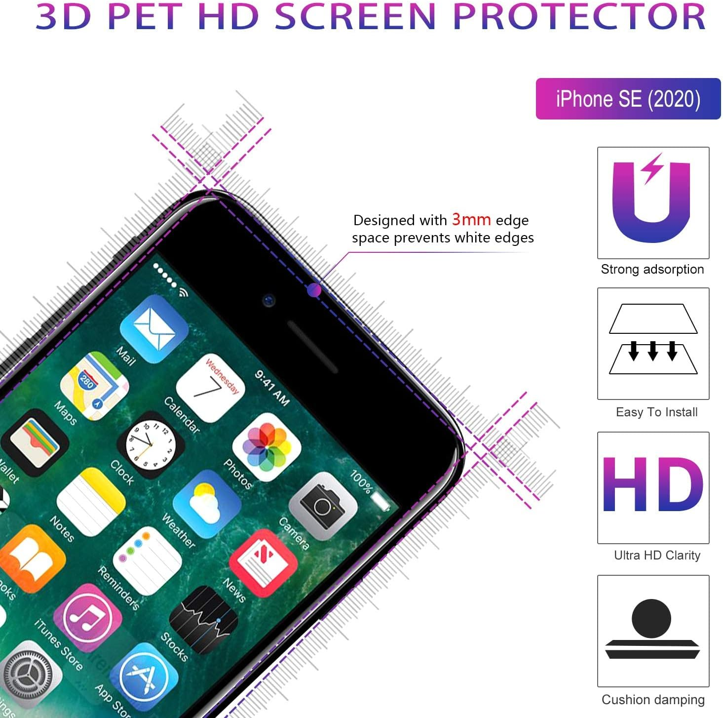 Leyi for Iphone SE Case 2022, Iphone SE 3Rd Generation Case with [2Pack] Tempered Glass Screen Protector, [Military-Grade] Cover with Magnetic Ring Kickstand for Iphone SE 2022/2020, Black - Red image number 6