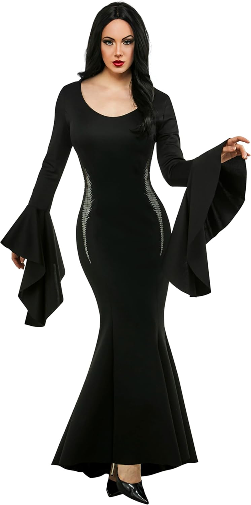 Morticia Addams Deluxe Costume for Adults - Wednesday (Netflix) - Medium image number 1