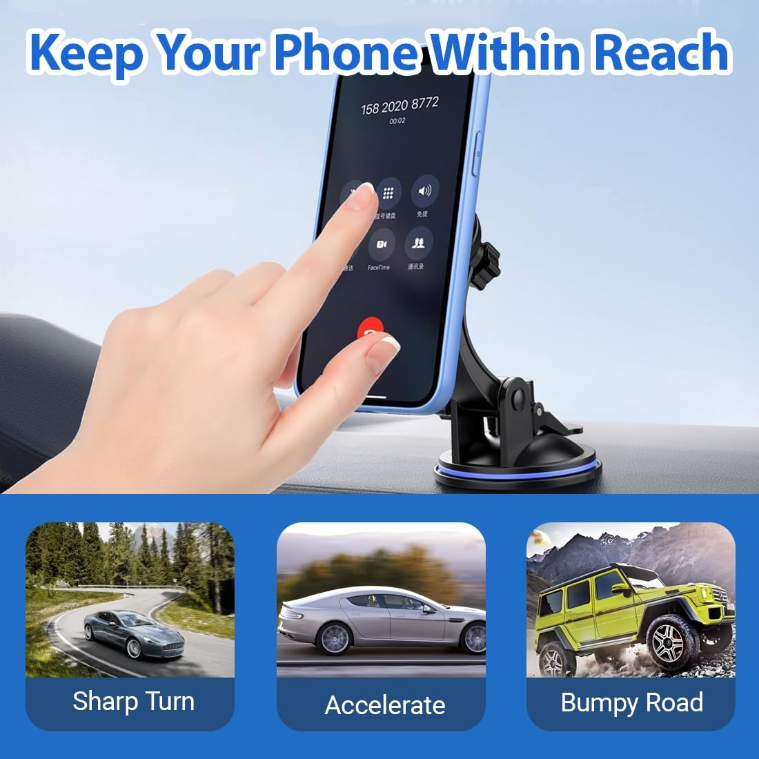 GXGM Universal Quad Lock Compatible Adapter - Quick Mount for Smartphones, Motorcycles, Bikes, Cars and Accessories image number 3