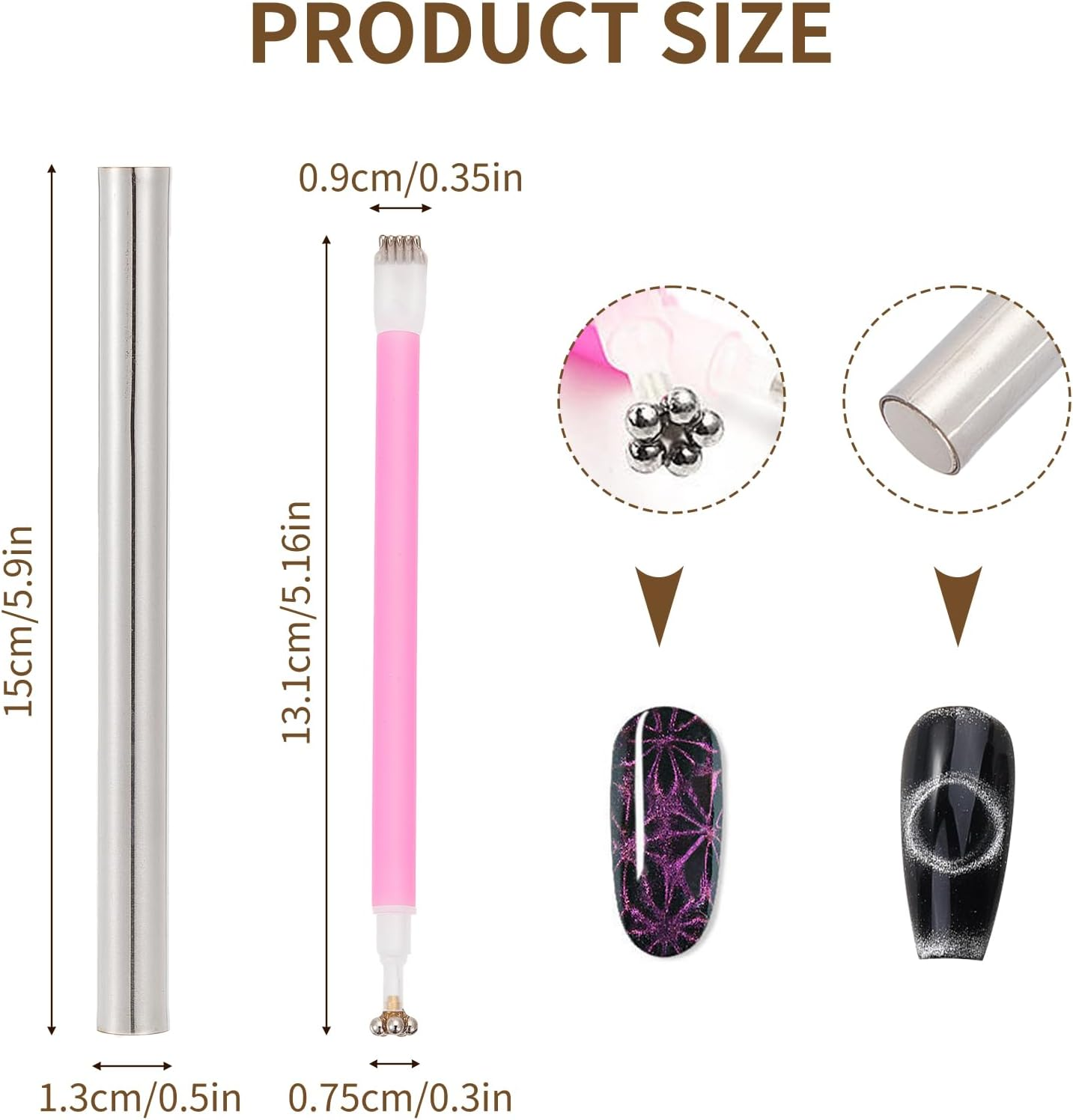 NICENEEDED Cat Eye Magnet for Nails Double Head Nail Magnetic Pen 3D Cat'S Eye Nail Polish Strong Magnetic Stick Gel Nail Magnet image number 4