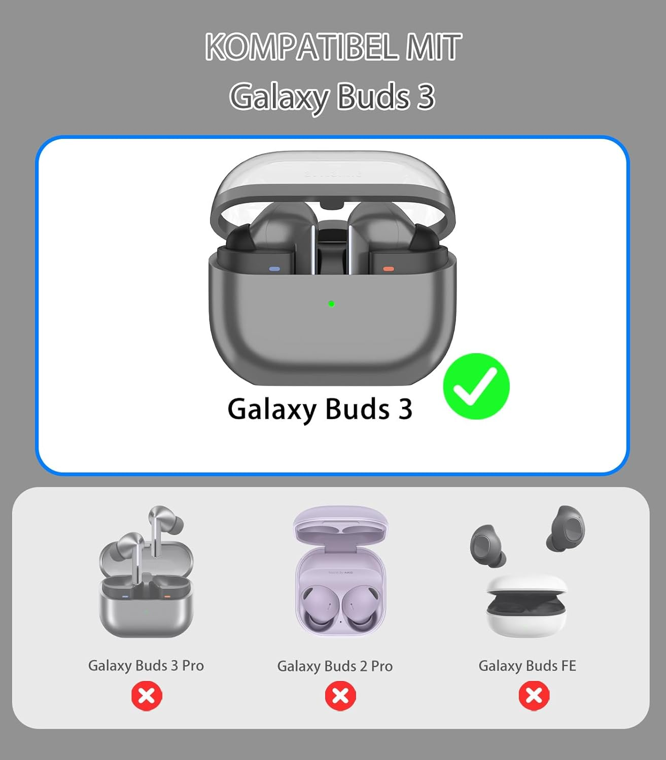 Compatible with Anti-Lost Strap for Galaxy Buds 3, Compatible with Samsung Galaxy Buds 3 (2024) Wireless Bluetooth Earbuds Neck Rope, Headphones Sports Silicone Holder Band Strap (Black) image number 1