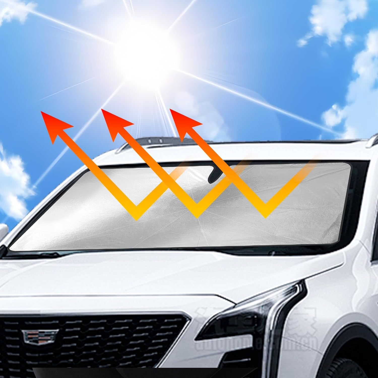 Kaoruo Car Windshield Sun Shade &ndash; UV Block & Heat Shield, Foldable Sunshade Cover for Sedan, SUV & Truck, Compact Windshield Insulation Protector image number 1