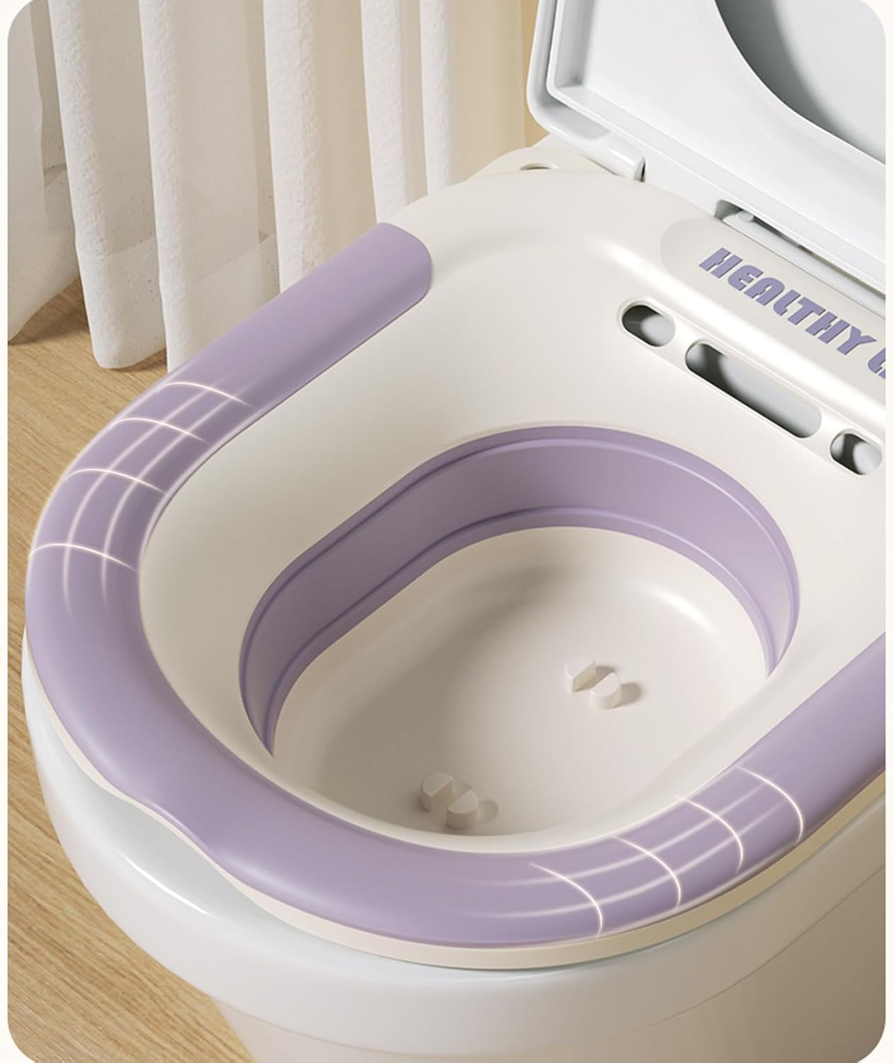 Sitz Bath for Toilets Foldable Sitz Bath for Postpartum Recovery and Hemorrhoids Treatment Large Capacity Toilet Bowl for Yoni Steam Seat Compatible with All Toilets Ideal for Seniors and Pregnant Women image number 3