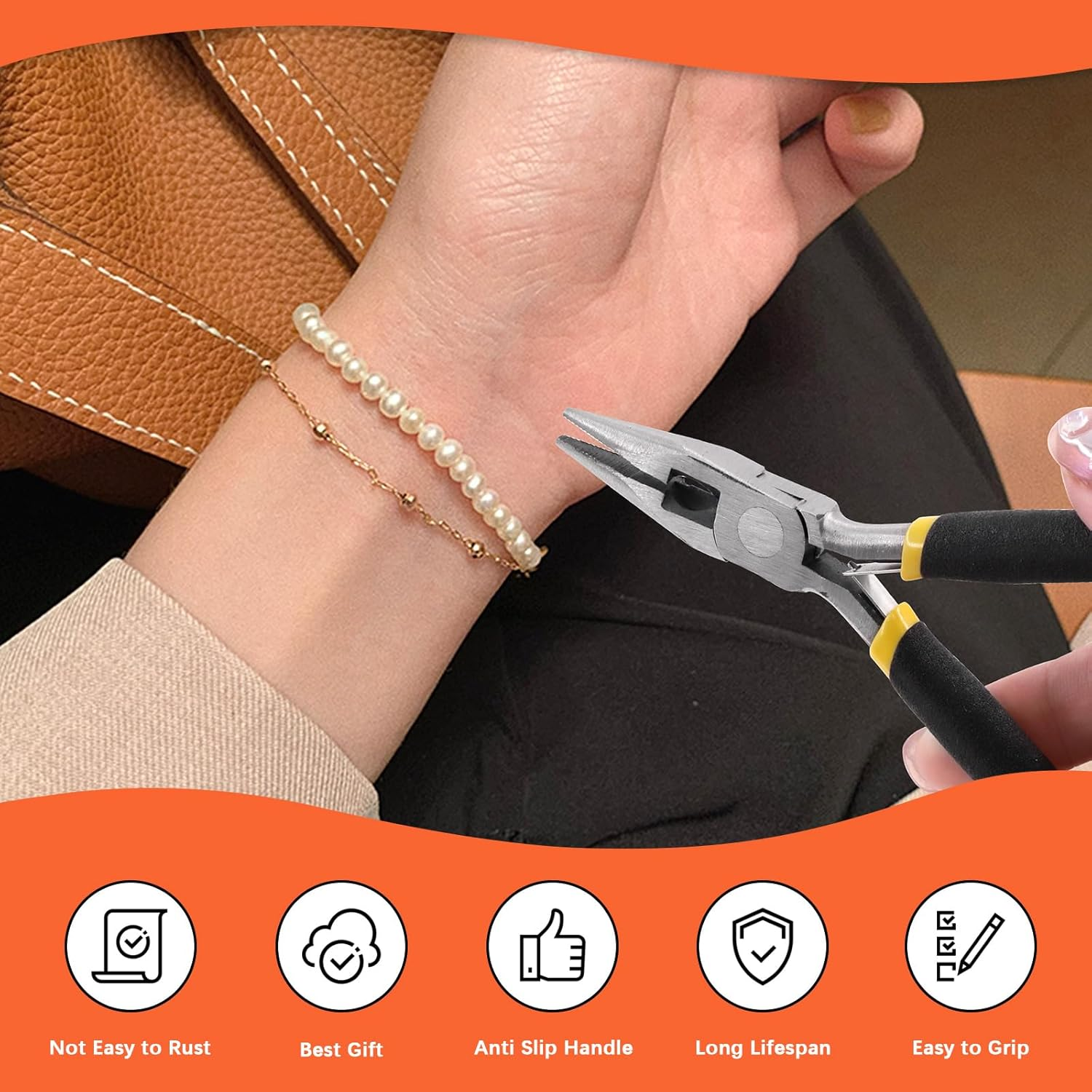 Tanstic 958Pcs Jewelry Making Supplies Kit, Jewelry Making Kit with Jewelry Making Tools, Jewelry Pliers, Wires, Jump Rings Findings and Storage Bag for Jewelry Repair and Beading image number 6