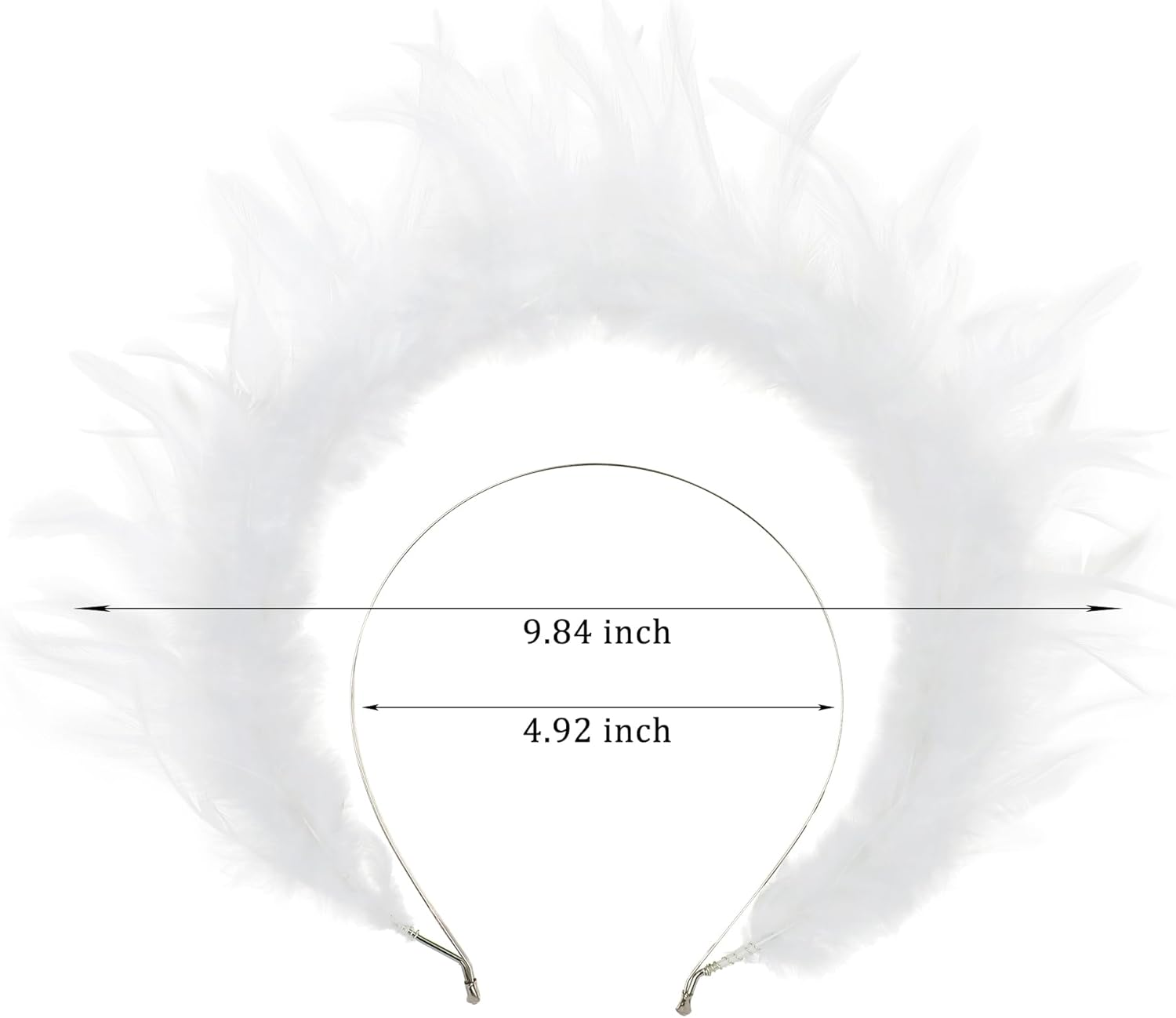 Partyforu White Feather Halo Headband - Goddess Angel Crown for Women Wedding Cosplay Accessories image number 4