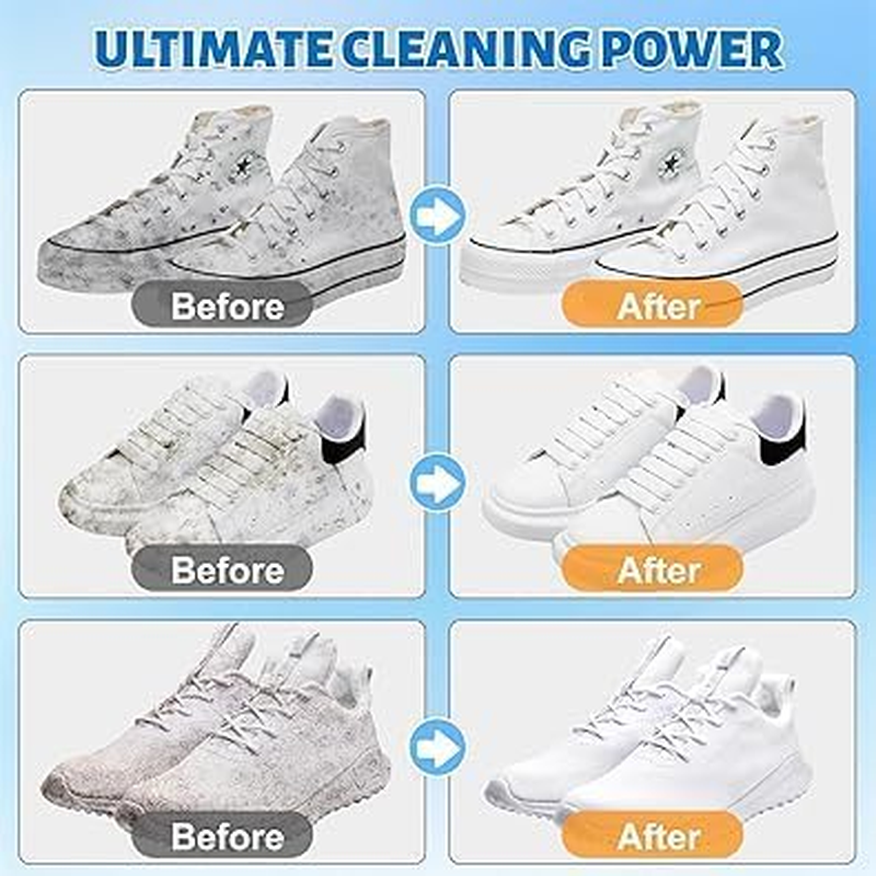 White Shoe Cleaner, 6.76 Oz Shoe Cleaning Set with Brush and Towel for Knit, Canvas and PU, Sneaker Cleaner for Tennis Shoe Cleaner (2 Bottles) image number 6
