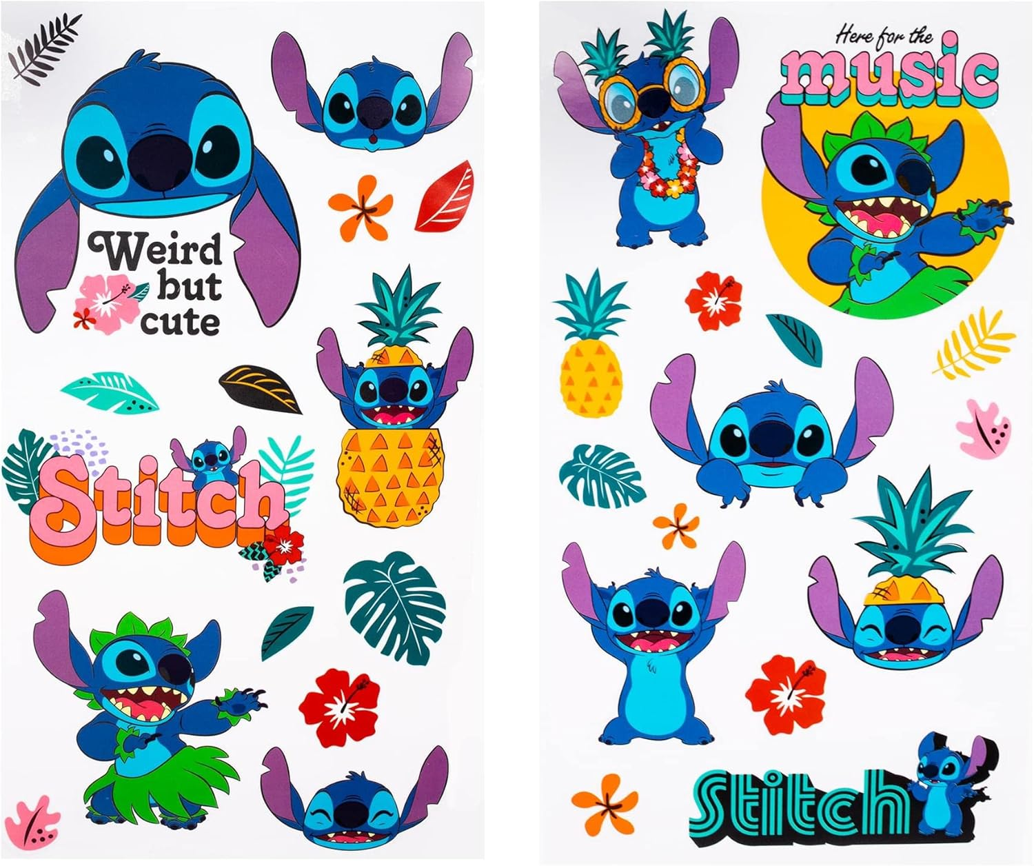 Silver Buffalo Lilo and Stitch Tropical Flowers Twist Spout Plastic Water Bottle with Stickers You Stick Yourself, 32 Ounces image number 6