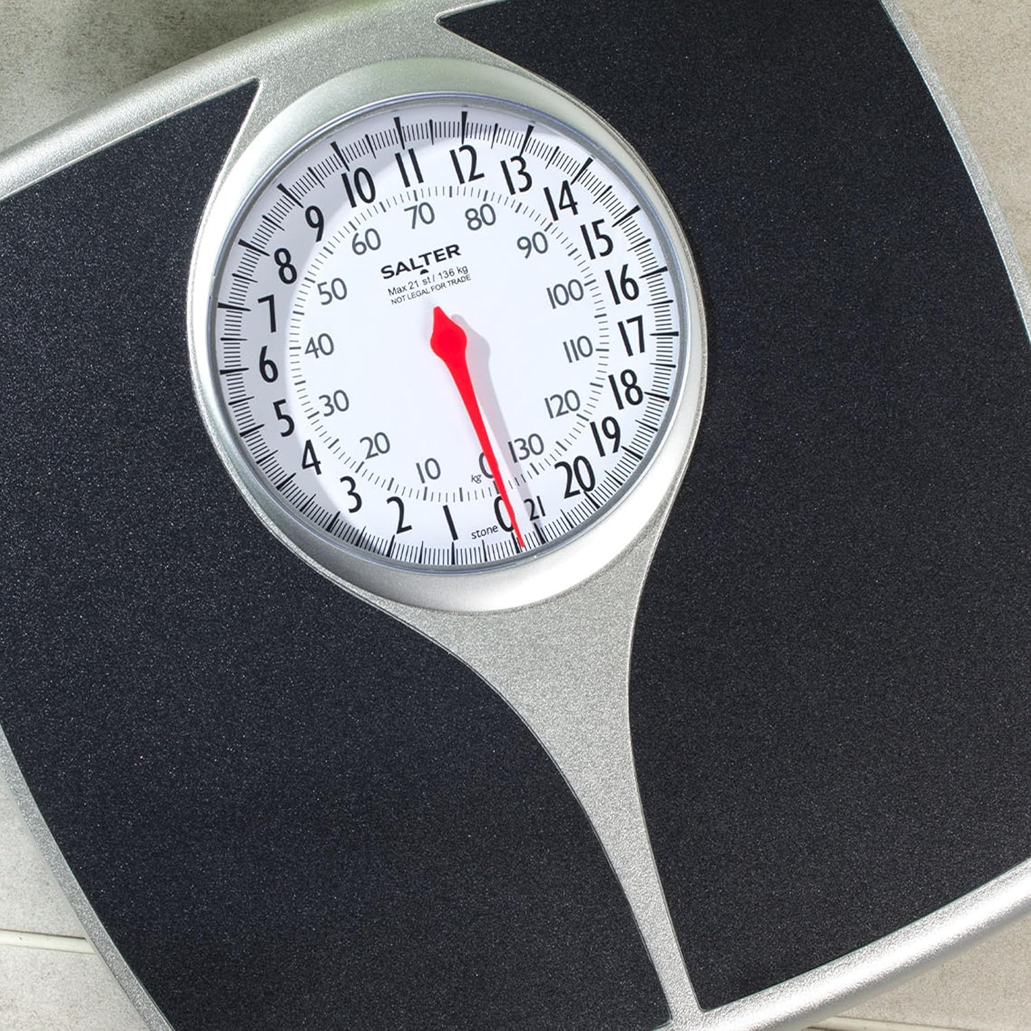 Salter Mechanical Bathroom Scales - Analogue Personal Scale, 136 Kg Max Capacity, Easy to Read Large Display, Non-Slip Platform, Battery-Free, Accurate and Precise Weighing - Kg/St/Lbs image number 5