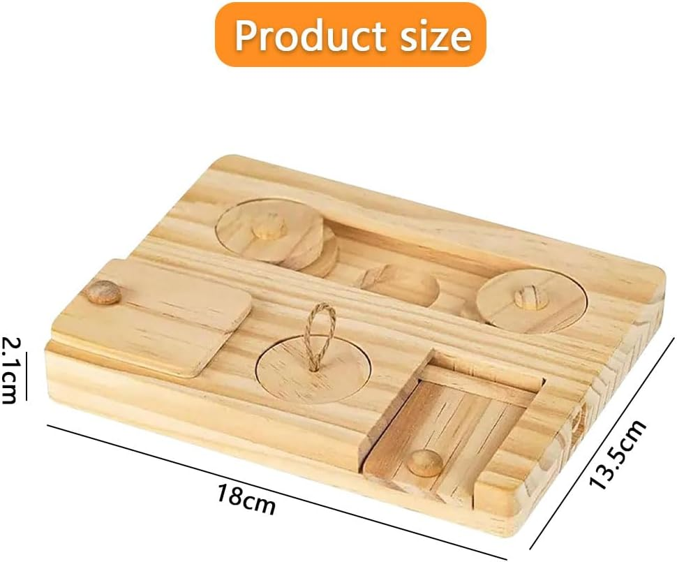 6 in 1 Wooden Foraging Toys for Small Pets &ndash; Interactive Treat Dispenser & Chew Toy Set for Guinea Pigs, Hamsters, Rabbits, Chinchillas, Rats & Gerbils image number 5
