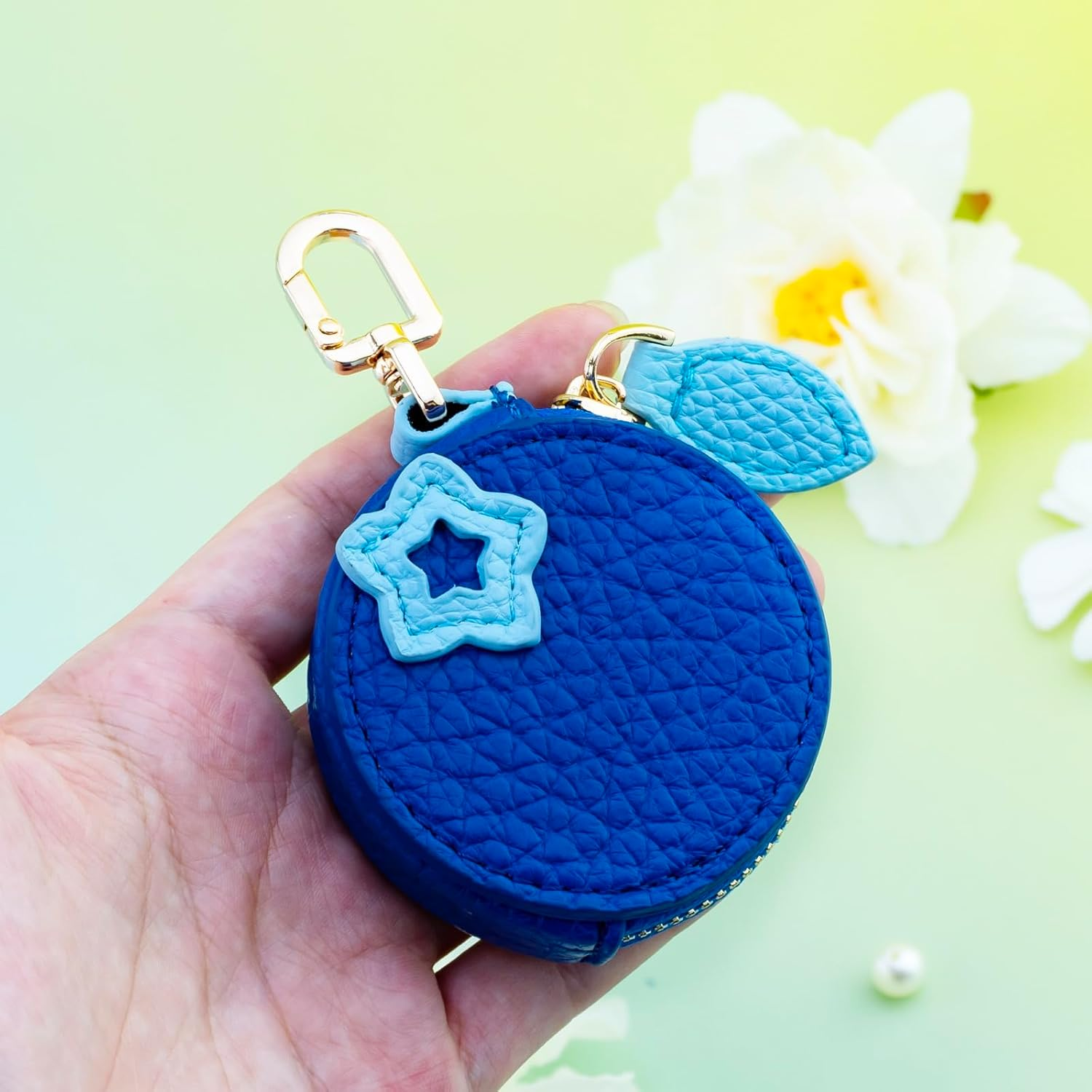 Coin Purse Blueberry, Y2K Cute Keyring as Bag Pendant & Key Ring, Mini Purse Women Girls, Fruit Bag Pendant Blue, Coin Purse Bag Charm for Bags, Keys
