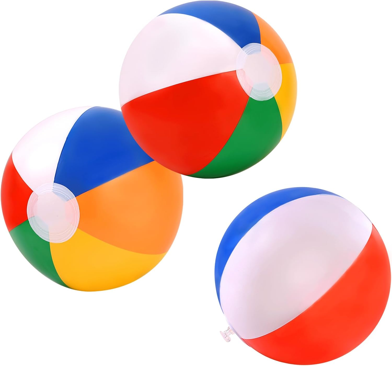 5 Packs 24" Inflatable Large Beach Balls Rainbow Color Pool Ball Pool Toys Pool Balls for Swimming Pool Beach Ball Party Favor Beachball Balloons for Kids&Adults image number 2