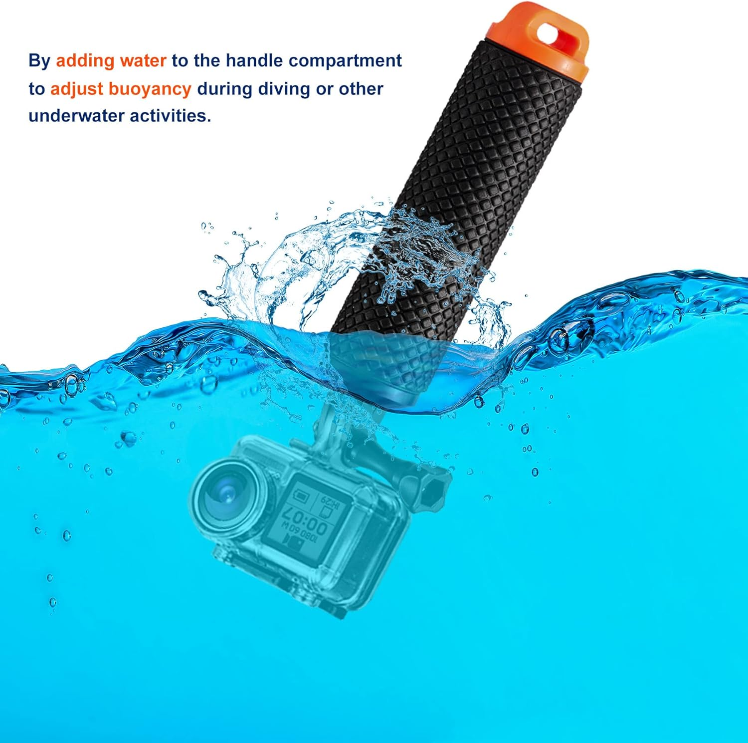 Floating Hand Grip, Waterproof Pole Mount for Gopro Hero 13/12/11/10/9/8/7/6/5/4/3/3+/2/1 Session, Handle Mount Accessories for Fusion AKASO DJI Osmo Action Cameras