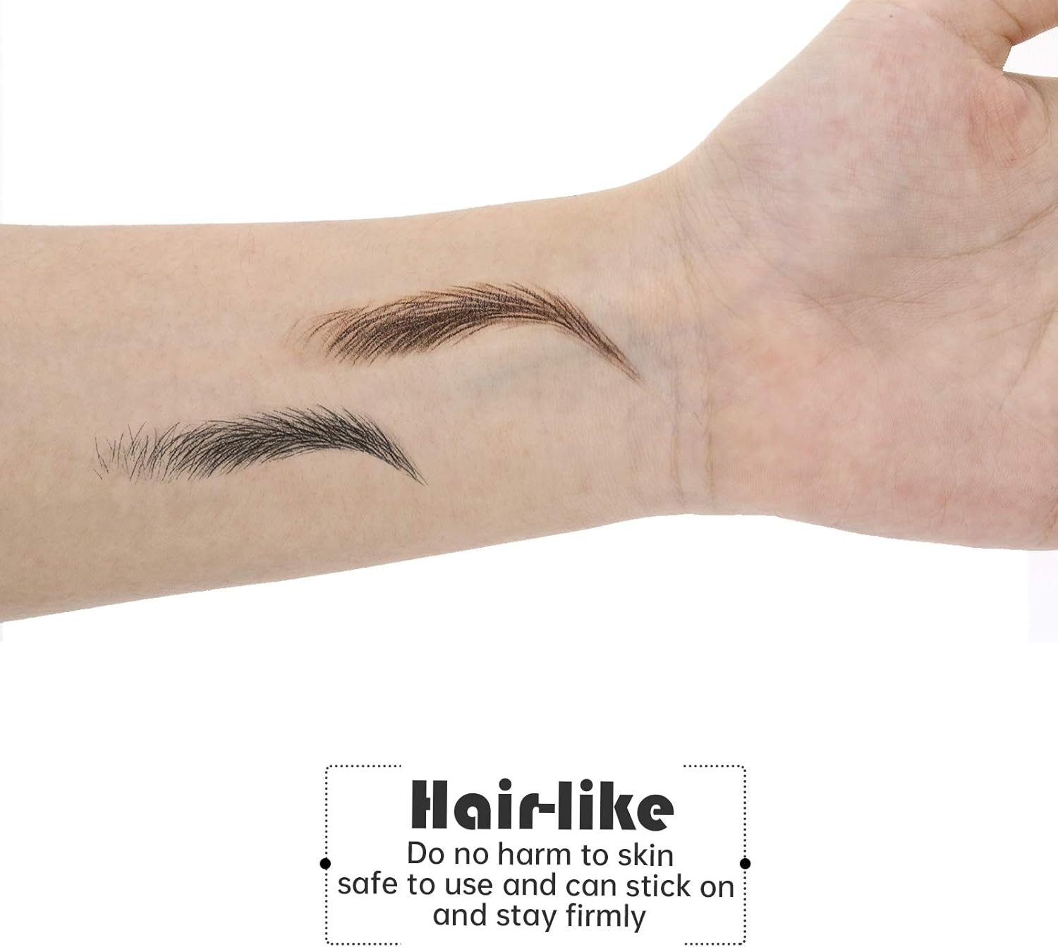 Blulu 18 Sheets 180 Pair 4D Hair like Waterproof Eyebrow Tattoos Stickers Faux Eyebrow Transfers Sticker Temporary Brow Tattoo Peel off Grooming Shaping Decal in Arch Style for Women(Brown and Black) - Brown image number 3