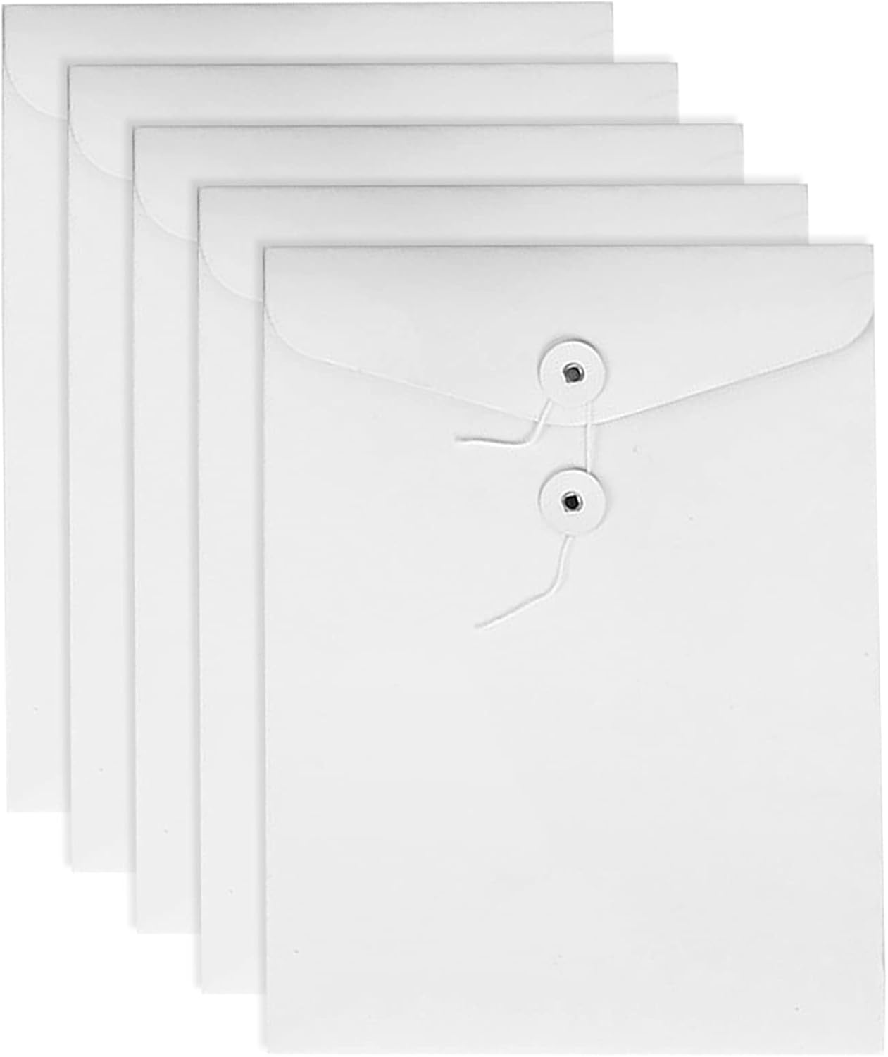 VANRA Kraft String File Folder Filing Envelope Project File Jacket Document Letter Organizer Flat-No Expansion A4 Letter Size (Pack of 5, Yellow)