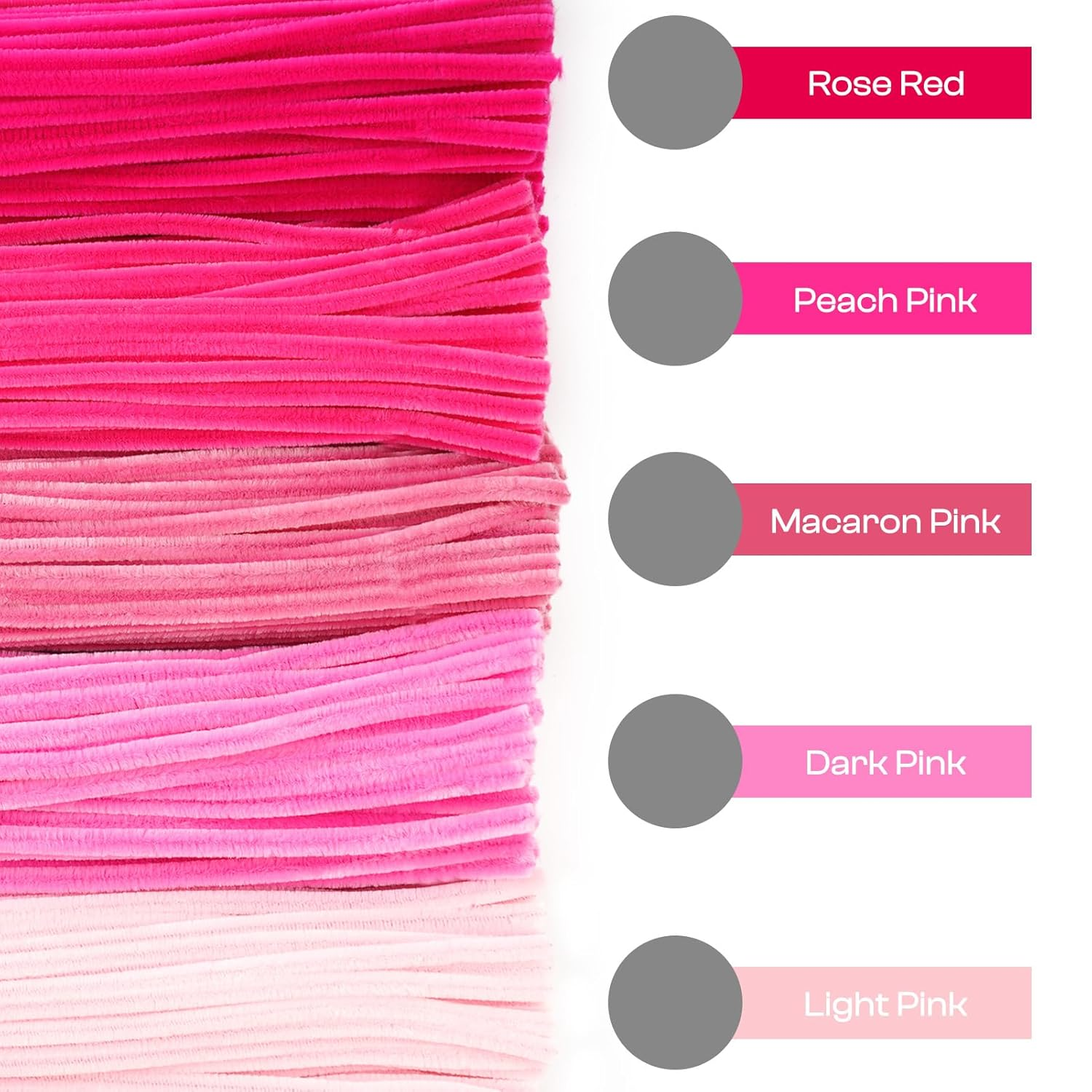 Caydo 500 Pieces Pink Pipe Cleaners, Chenille Stems, Pipe Cleaner Crafts for DIY Art and Craft Projects Creative Gift Party Decorations