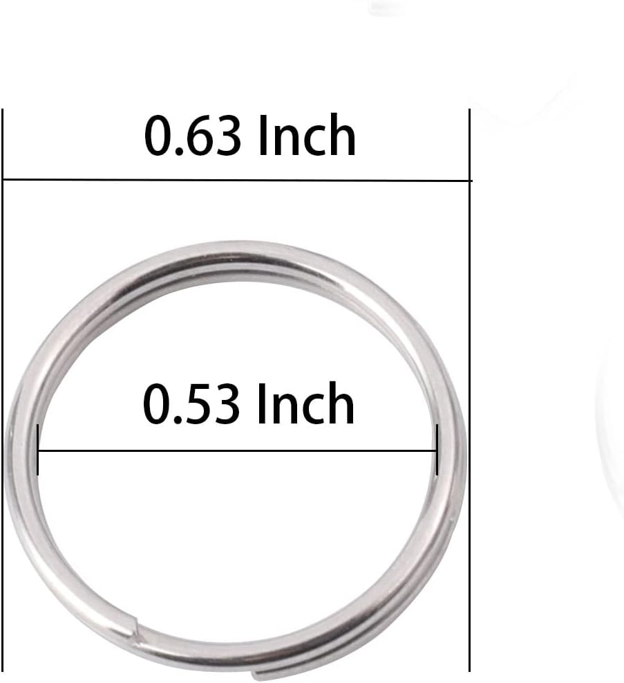 1/2 Inch Split Key Rings,Stainless Steel Dog Tag Ring,Small Key Chain Ring for Craft,Car Keys,Women and Men Car Key Rings - Pack of 50 Pcs