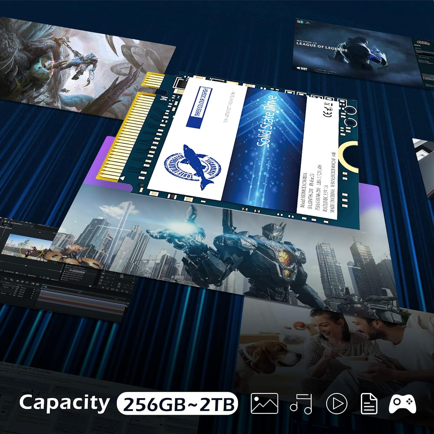 Dogfish SSD M.2 2230 Nvme Pcie 4.0 256GB 3D TLC NAND Gaming Internal Solid State Drive for Steam Deck PS5 Surface Pro Laptop Desktop (M.2 2230 Nvme 4.0, 256GB)