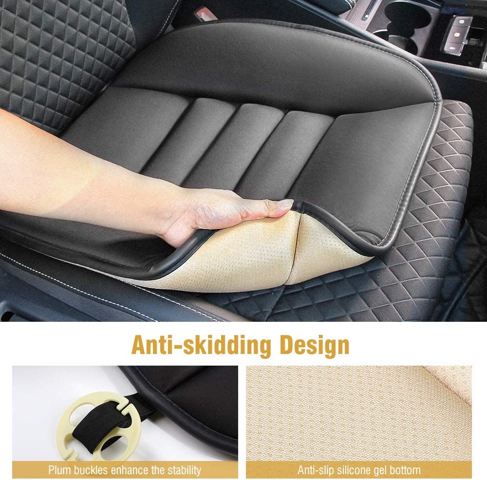 Tsumbay Car Seat Cushion Pressure Relief Memory Foam Seat Cushion Comfort Seat Protector for Car Driver Office/Home Chair Seat Cushion with Non Slip Bottom - Black image number 5