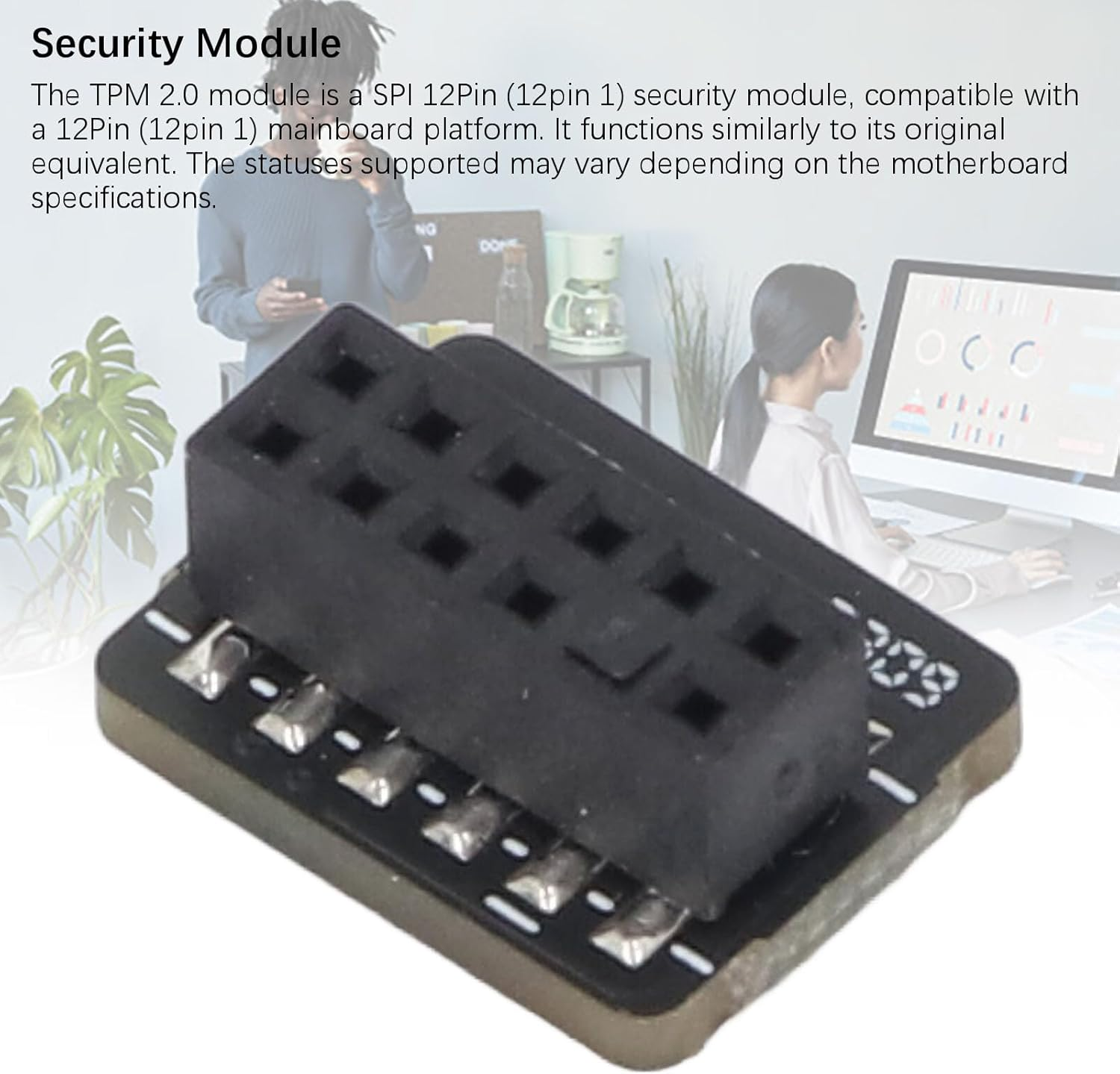 TPM 2.0 Encryption Security Module, SPI 12Pin Security Module for A520, B550, WRX80, X570S, B650, TPM Securitymodule for Motherboard image number 5