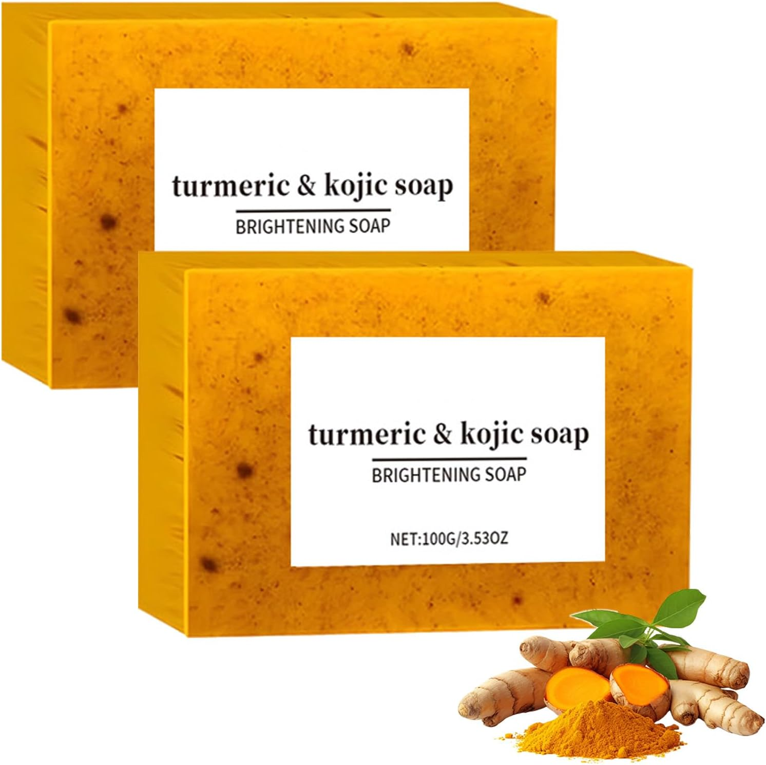 Menuha Kojic Acid Turmeric Soap, Bar Soap, Hydrating Facial Radiance Pads, Kojic Acid Dark Spot Remover Soap for Hyperpigmentation, Exfoliating Pads Collagen, Natural Turmeric Handmade Soap (1Pcs)