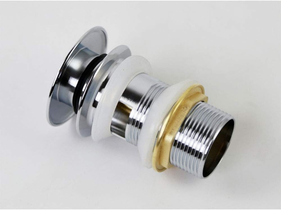 Pop up Sink Plug Slotted Black Click Clack Basin Waste Plug with Overflow for Bathroom Bathtub image number 2