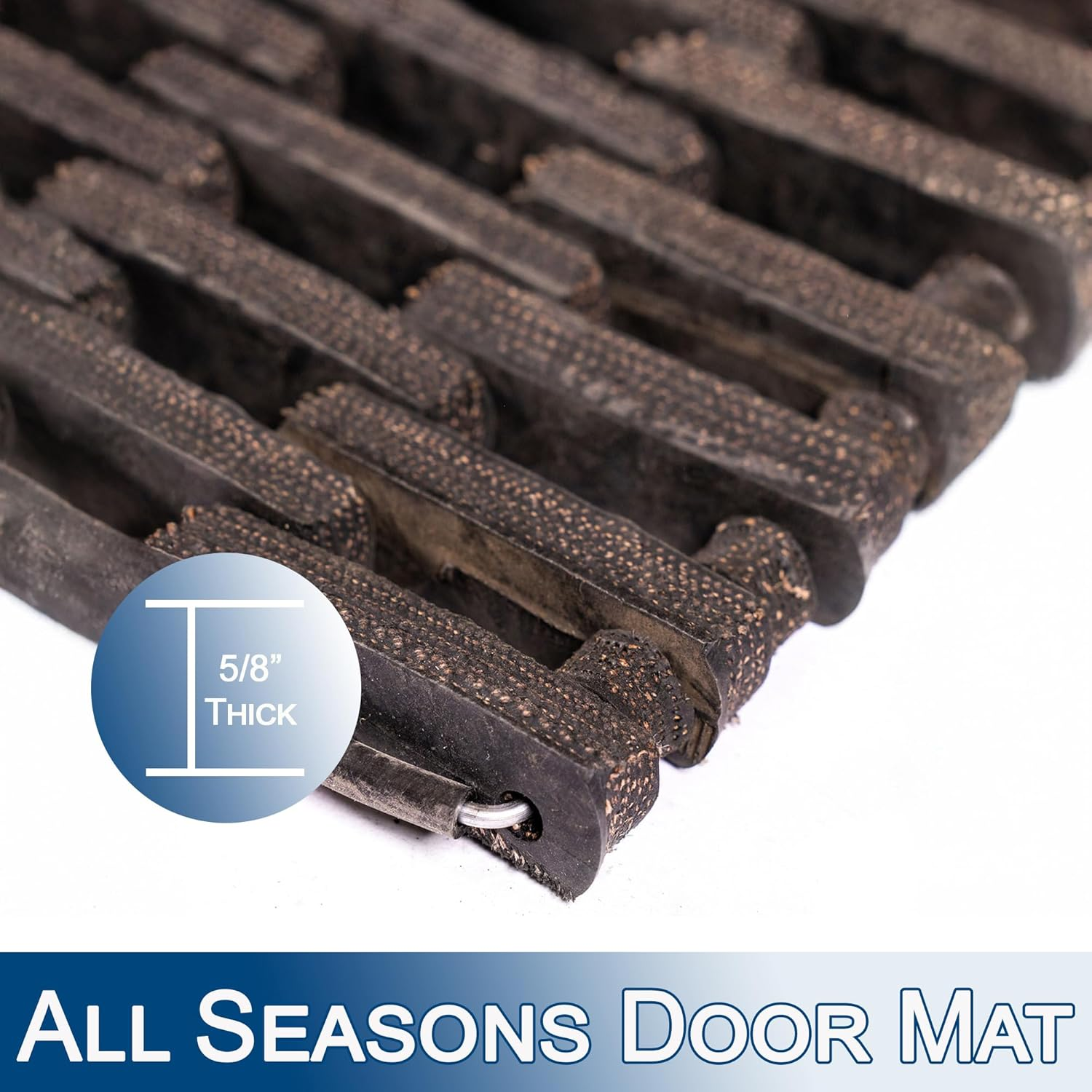 Durable Durite Recycled Tire-Link Outdoor Entrance Mat, Straight Weave, 20" X 30", Black image number 1