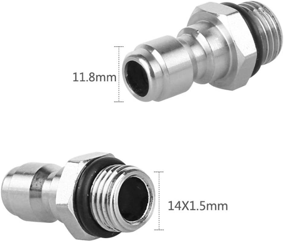 NUZAMAS High Pressure Washer Sprayer Nozzle Connectors, M14 Thread, 1/4 Quick Quick Connector, Hose Pipe Connecting Parts, Snow Foam Bottle Connectors image number 2