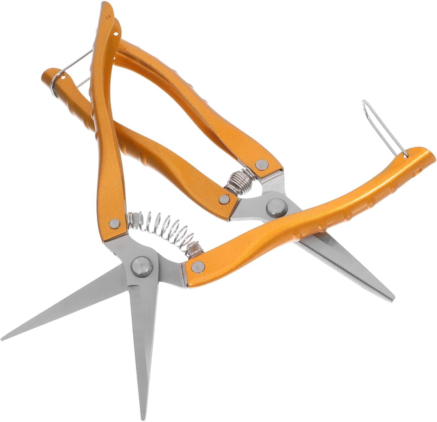 Kisangel 2Pcs Garden Pruning Shears Stainless Steel Plant Cutting Scissors Lightweight Fruit Picking Tool for Home and Outdoor Gardening