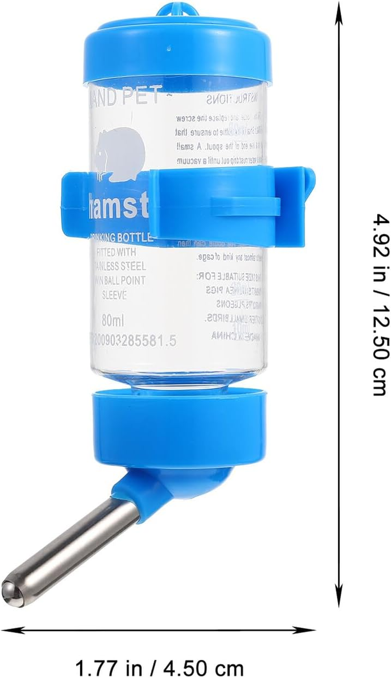 UKCOCO 3Pcs Small Animal Water Bottles Hanging Hamster Drinkers Convenient Chinchilla Pet Water Dispensers with Easy-Clean Nozzle for Guinea Pigs Ferrets and Mice Random Color image number 2