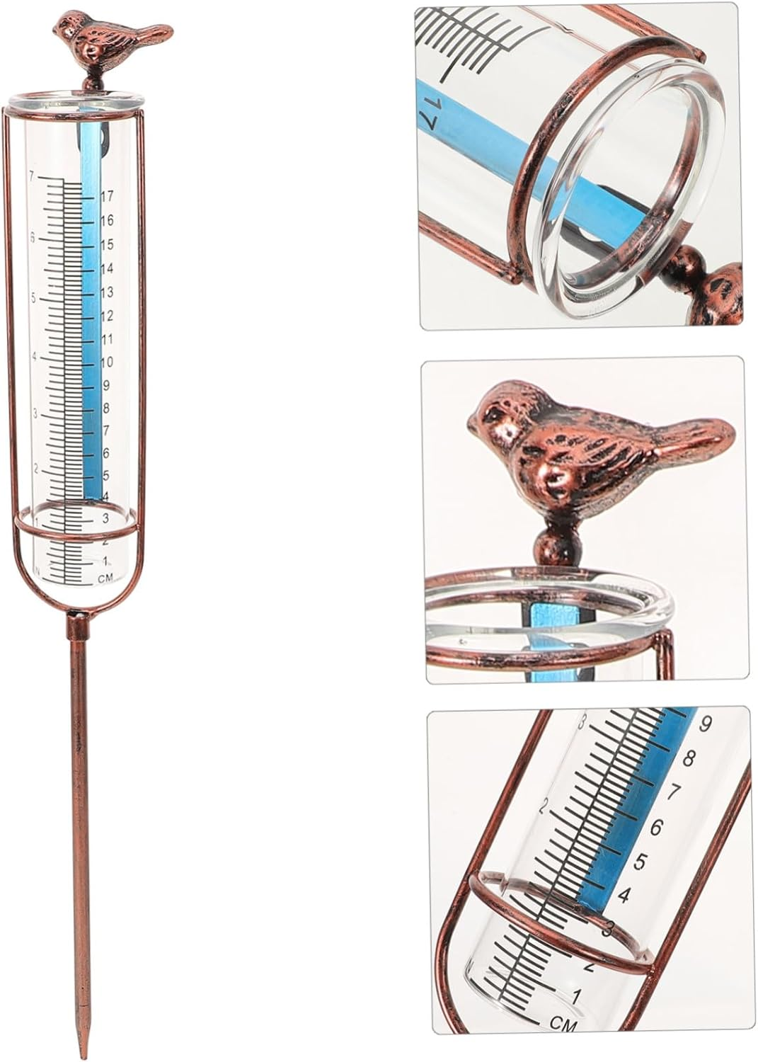 Abaodam Glass Replacement Rain Gauge Tube with Graduated Test Tube Outdoor Rain Measuring Tool for Garden Lawn Farm Sturdy with Red Gasket for Stable Weather Tracking image number 2