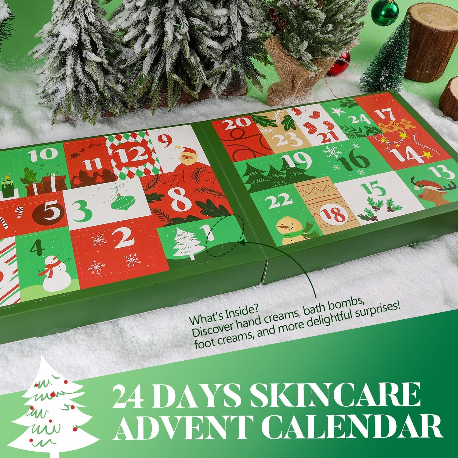 2025 Advent Calendar BODY & EARTH # LOVE Beauty Advent Calendar, Hand Cream 24Pc Gifts for Women, Bubble Bath, Shower Gel, Body Lotion, Soap, Christmas Tree Bath Bomb, Christmas Calendar Gift Set
