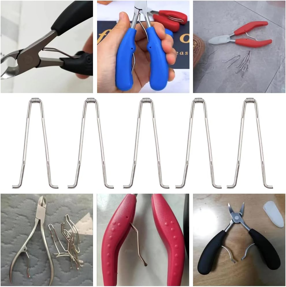 Torsor 5 Pack Toenail Clippers Spring Toe Nail Trimmer Torsion Springs Replacement Snap Shrapnel Clip Universal Manicure Pedicure Nail Cutter Clippers Heavy-Duty Grooming Tool Parts Replace image number 2