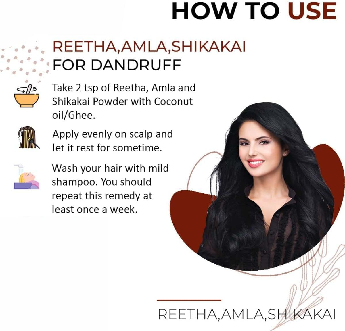Amla Reetha Shikakai Powder for Hairs - Hair Pack Powder for Hair Growth, Strong Scalp and Shiny Hair image number 2