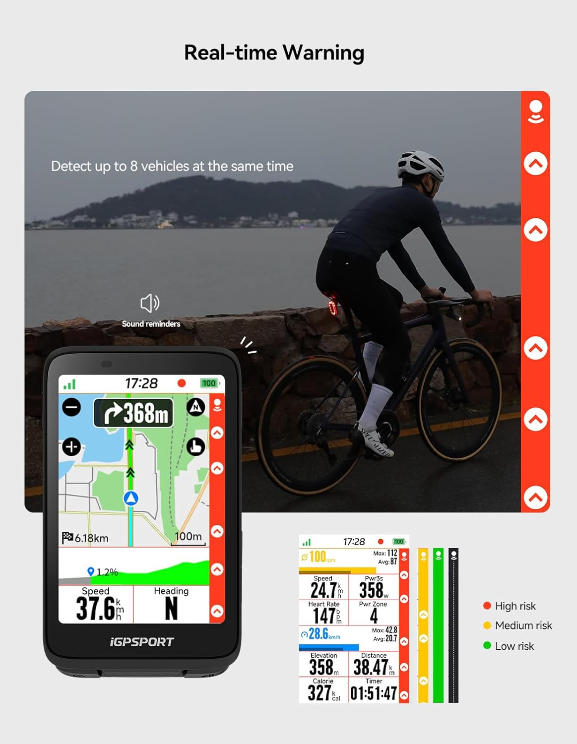 Igpsport SR Mini Radar Bike Light, 160M Monitoring Distance 20H Battery Life Brake Flash Waterproof Cycling Tail Light image number 3
