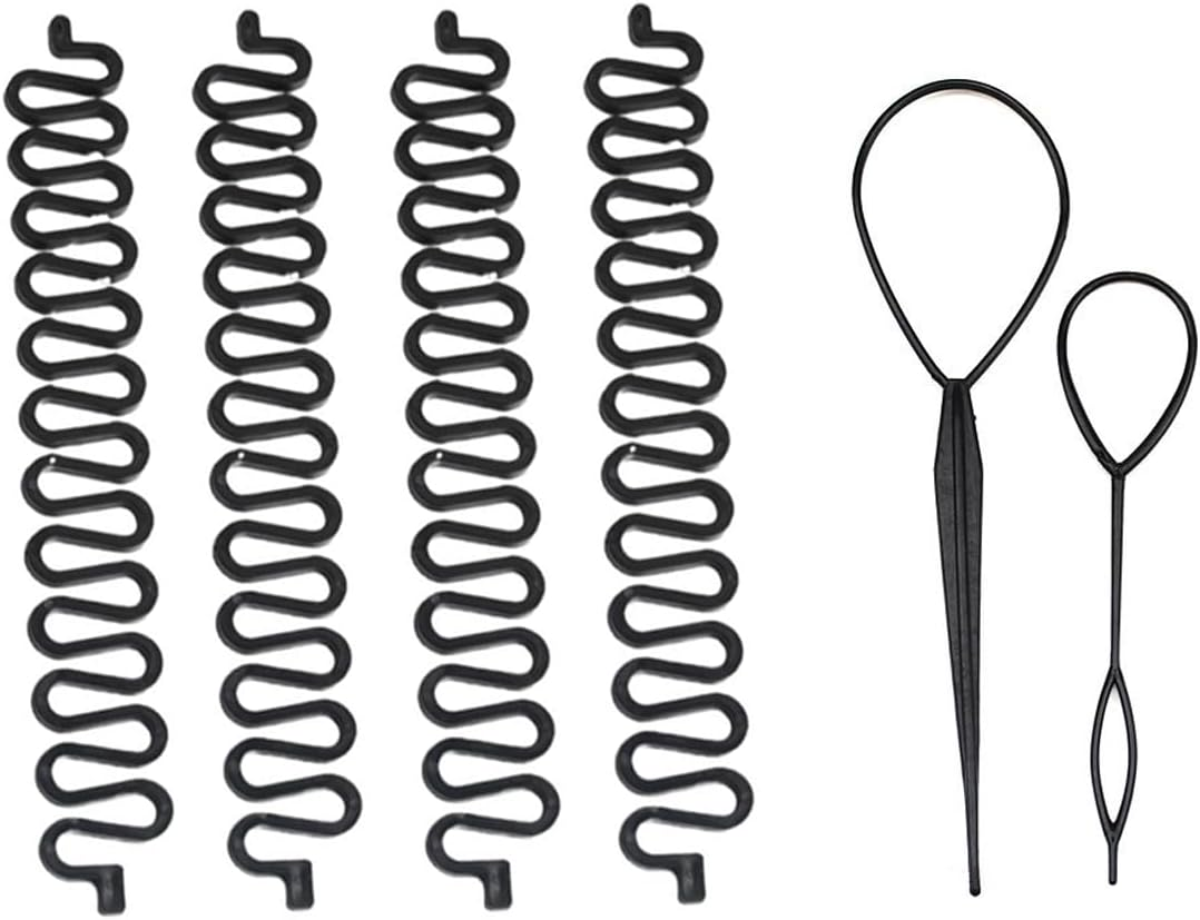 KGDUYC 6Pcs Hair Knitting Tool Fashion French Hair Styling Clip Twist Braid Hair Knitting Tool, Hair Tail Twister, Hair Styling Tool, Braiding Aid Hair Hairstyles for Women, Girls image number 5