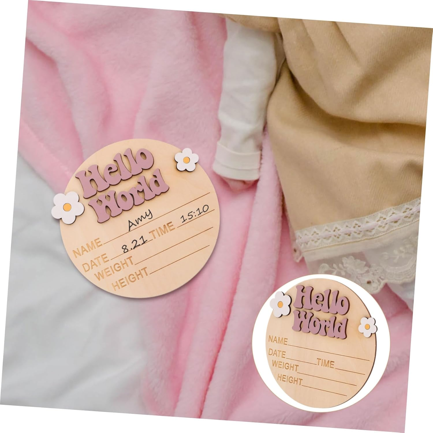 Milisten Growth Commemorative Card for Newborn Name Sign Announcement Board for Hospital Shower Decorations And - Multi image number 3