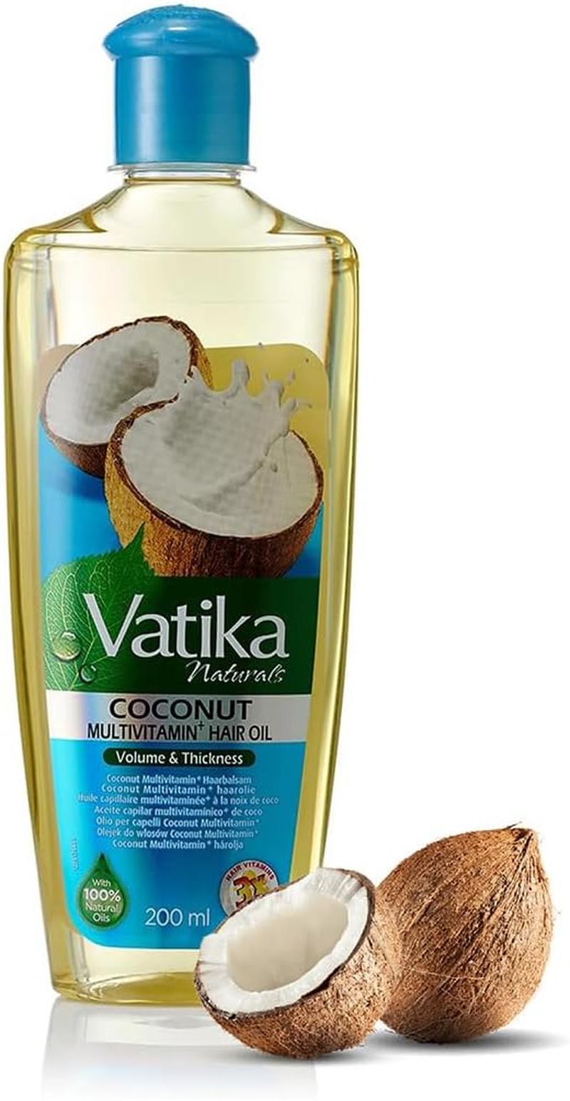 Dabur Vatika Naturals Coconut Enriched Hair Oil Volume and Thickness, 10.14 Fluid Ounce (Pack of 6) image number 5