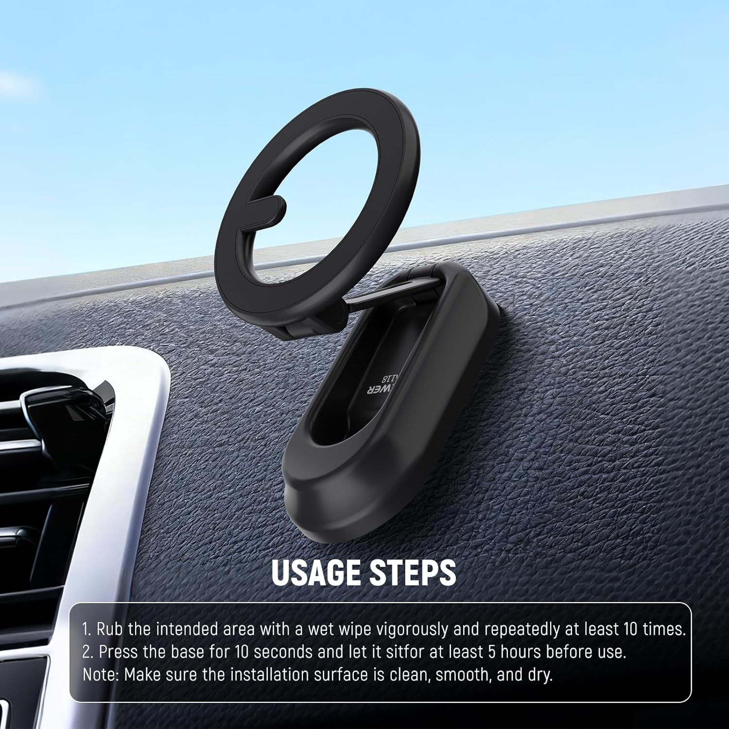 NEEWER Magnetic Phone Holder for Car, Dual Sided Magnet Cell Phone Mount Compatible with Magsafe Iphone, Car Stand Accessories for Dash Windshield Navigation Glass Gym Video Recording, PA118 image number 1