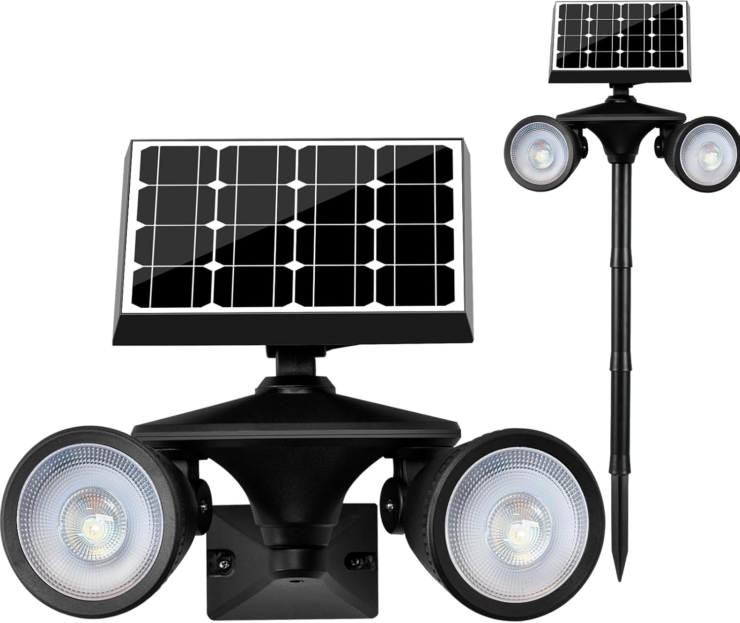 Always on Solar Spotlight Dusk to Dawn, Ultra Bright Patio Wall Light, 5000Mah Solar Focus Lights Outdoor, 210&deg; Adjustable Solar Security Spot Lights Wall Mount&Stake Stand Waterproof, 1-Pack image number 5